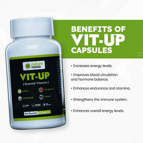 Nature Mania Vit-Up Capsules (Vit D & Vit B12 Multivitamin) | Grocsy