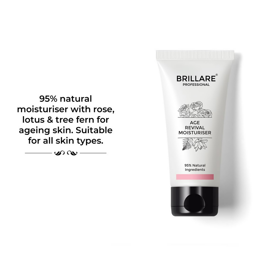 Brillare Age Revival Natural Moisturiser Cream with Indian Rose and Lotus | Grocsy