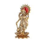 Kridaykraft Gold-Polished Narayan/Vishnu Standing On Lotus Metal Statue | Grocsy