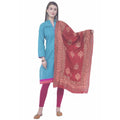 A R Silk Mehroon Color Chanderi gold print Chanderi cotton Dupattas & Chunnis | Grocsy