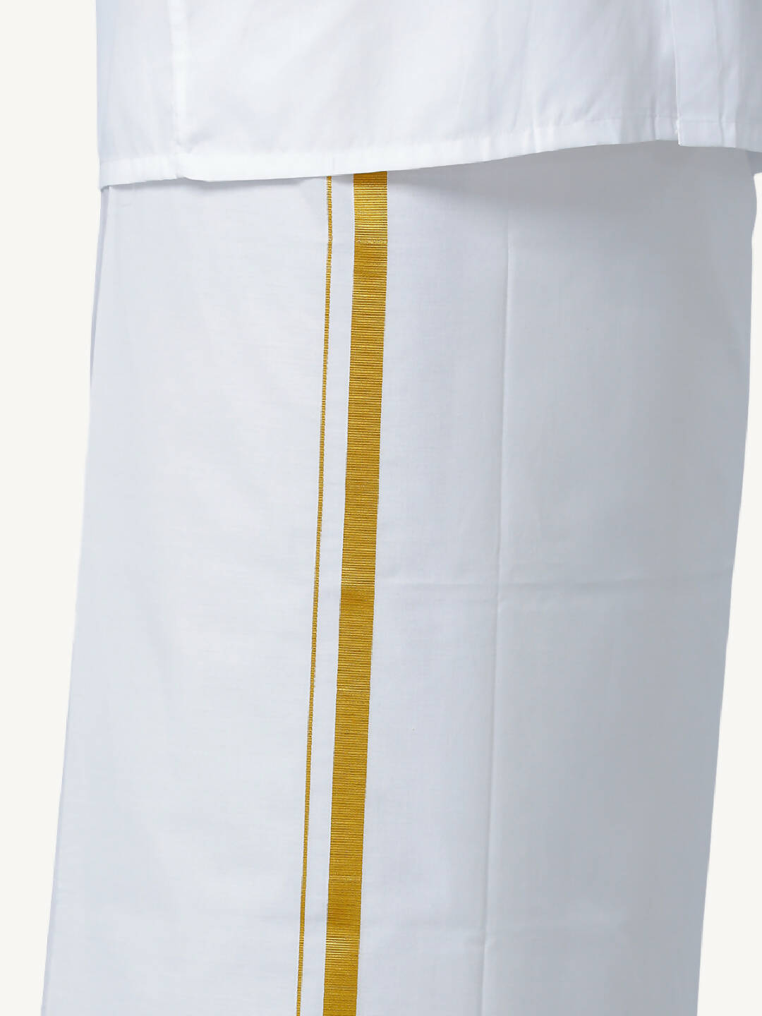 Ramraj Cotton Mens Wedding White Regular Dhoti, Shirt & Towel Set Subhakalyan 1/2" | Grocsy