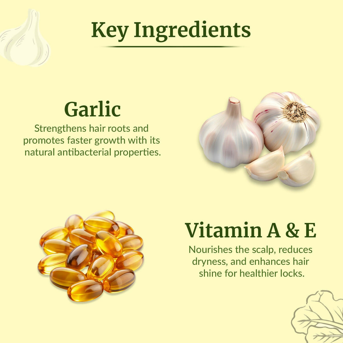VI-JOHN Naturale Garlic Enriched Hair Oil Promotes Natural Hair Growth With Vitamin A.E & F | Grocsy
