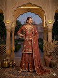Stylish Designer Stitched Beat Pure Viscose Crepe Embroidery Hand Work Stitched Sharara Suit - Anbazaar | Grocsy