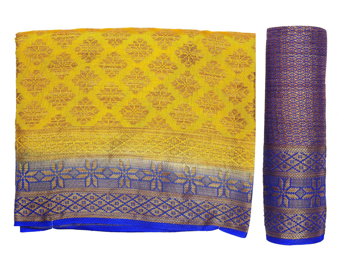 Mimosa Women's Mustard Yellow Patola Art Silk Saree | Grocsy