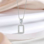 Cauer Elegant 14K White Gold Plated Moissanite Pendant Necklace | Grocsy