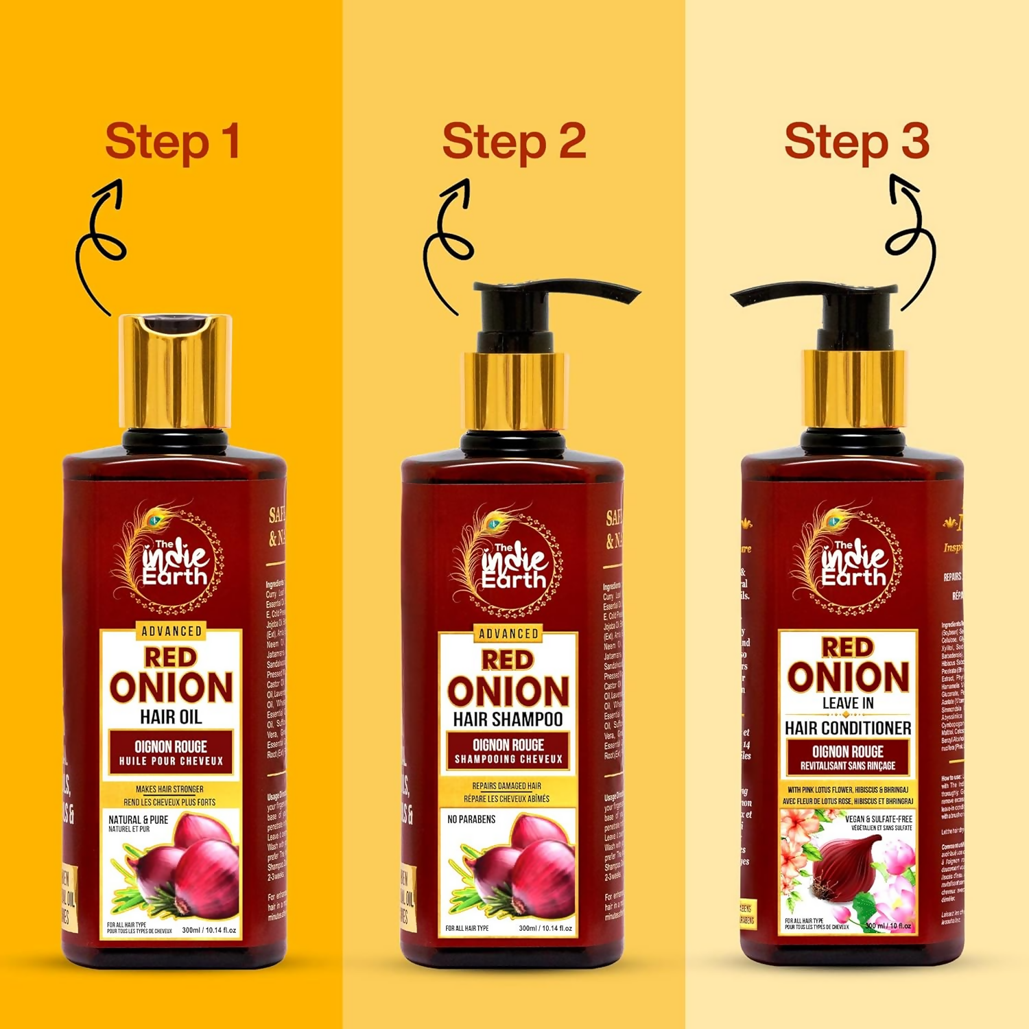 The Indie Earth Advanced Red Onion Hair Care Trio | Grocsy