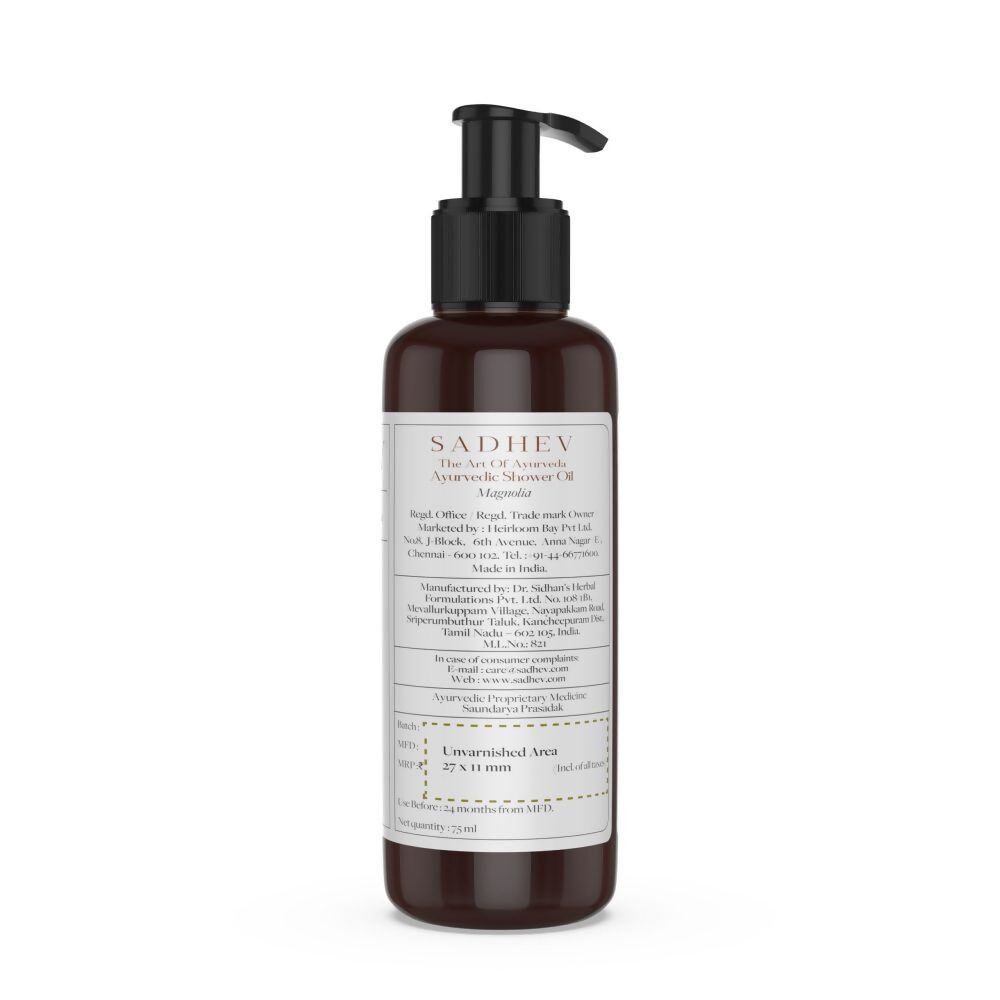 Sadhev Ayurvedic Magnolia Shower Oil | Grocsy
