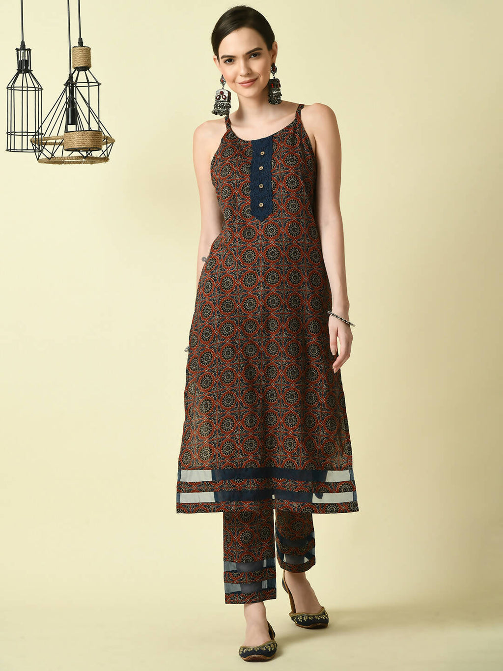 Myshka Women's Multi Straight Kurta & Trousers With Dupatta | Grocsy