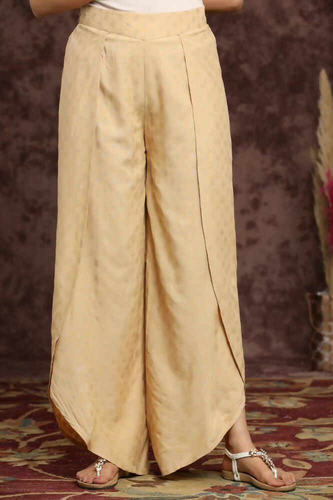 Juniper Gold Ethnic Motif Printed Rayon Tulip Pants | Grocsy
