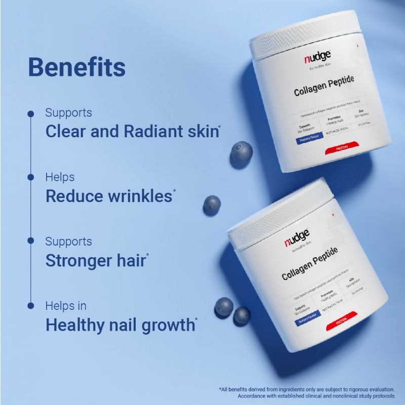 Nudge Collagen Peptide Blueberry Flavour Protein Powder | Grocsy