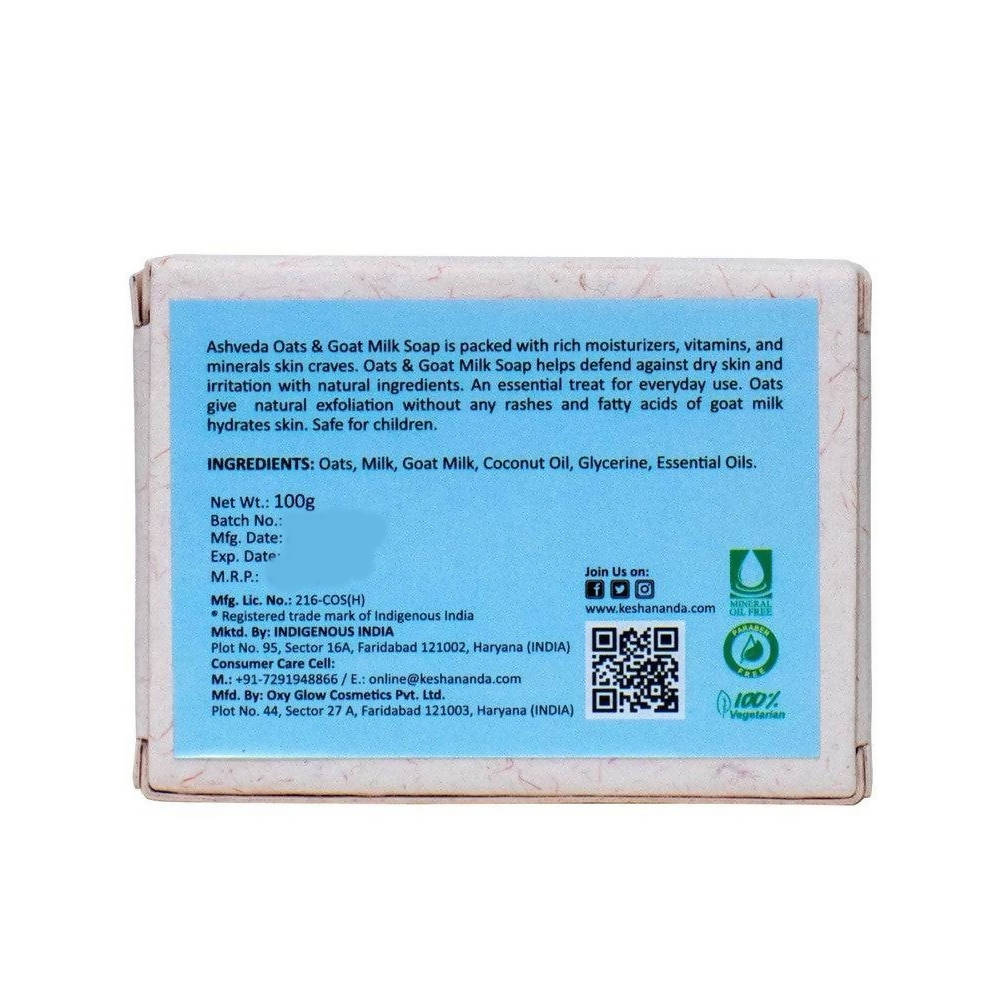 Keshananda Ashveda Oats & Goat Milk Soap | Grocsy