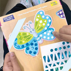 Imagimake Mirror Mosaic Butterfly & Peacock Mess Free DIY Mosaic Craft Kit 450+ Foil Sticker Travel Toys for Girls Birthday Gift for Girls Ages 3,4,5,6,7,8, Peach | Grocsy