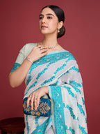 Vedant Vastram Dhakai Jamdani Cotton Saree - Rama | Grocsy