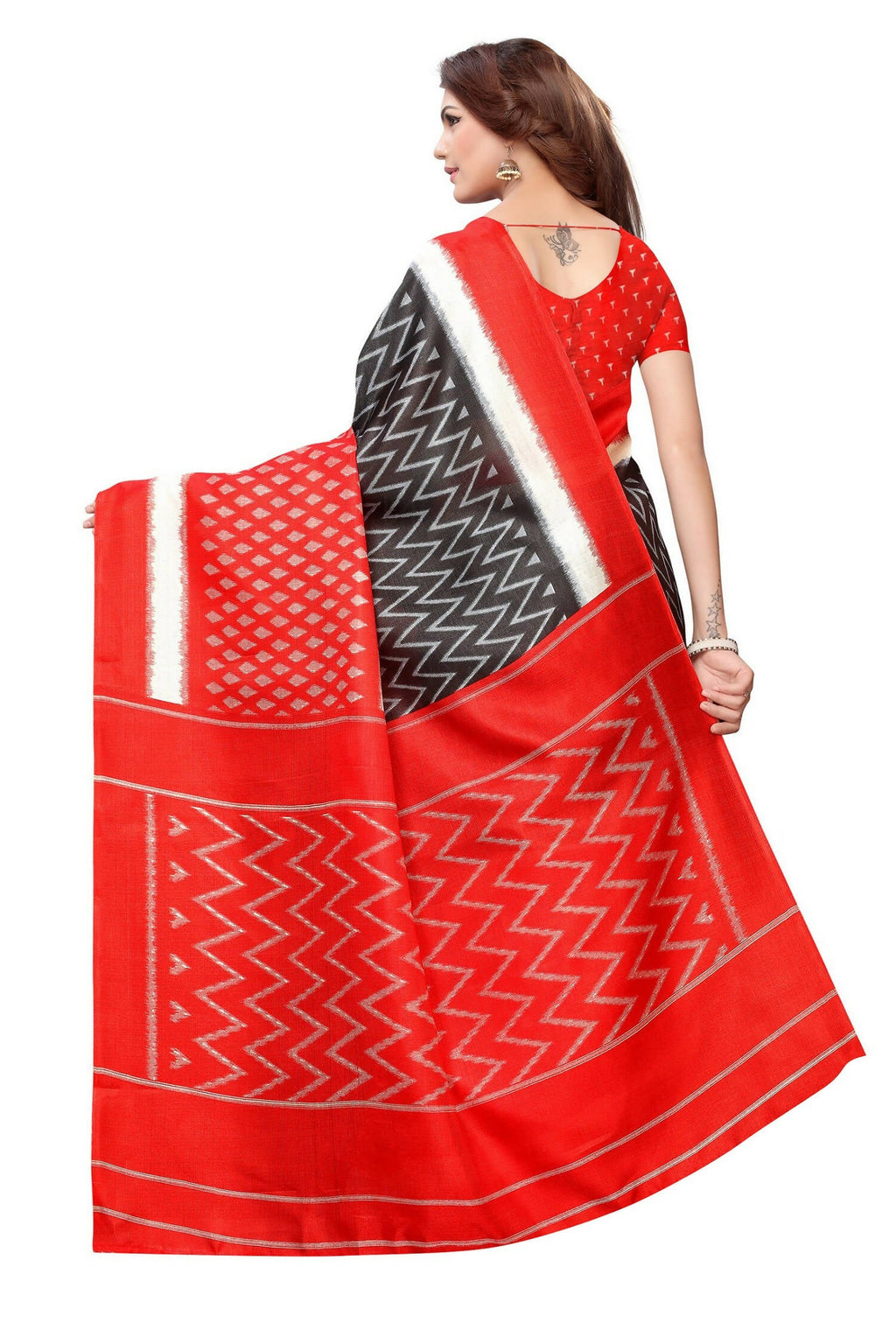 Vamika Red Kalamkari With Jhalar Khadi Silk Saree In Latest Fashion | Grocsy
