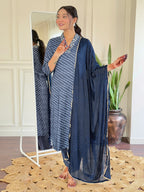 The52 Women's Muslin hand Embroidered Straight Kurta, Pant and Dupatta Set | Grocsy
