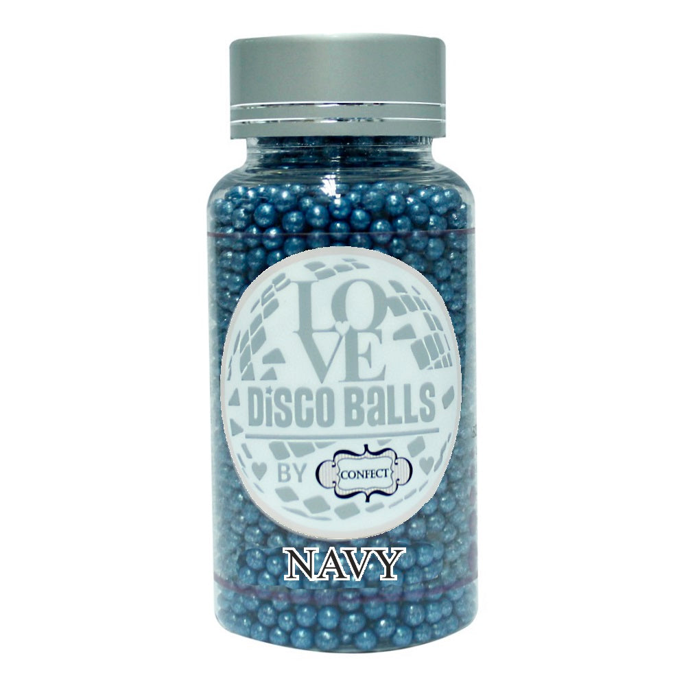 Confect Navy Blue Disco Balls Sprinkles 3 MM | Grocsy
