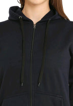 PAVONINE Navy Blue Color Casual Winter Wear Hoodie Sweatshirt For Girls | Grocsy