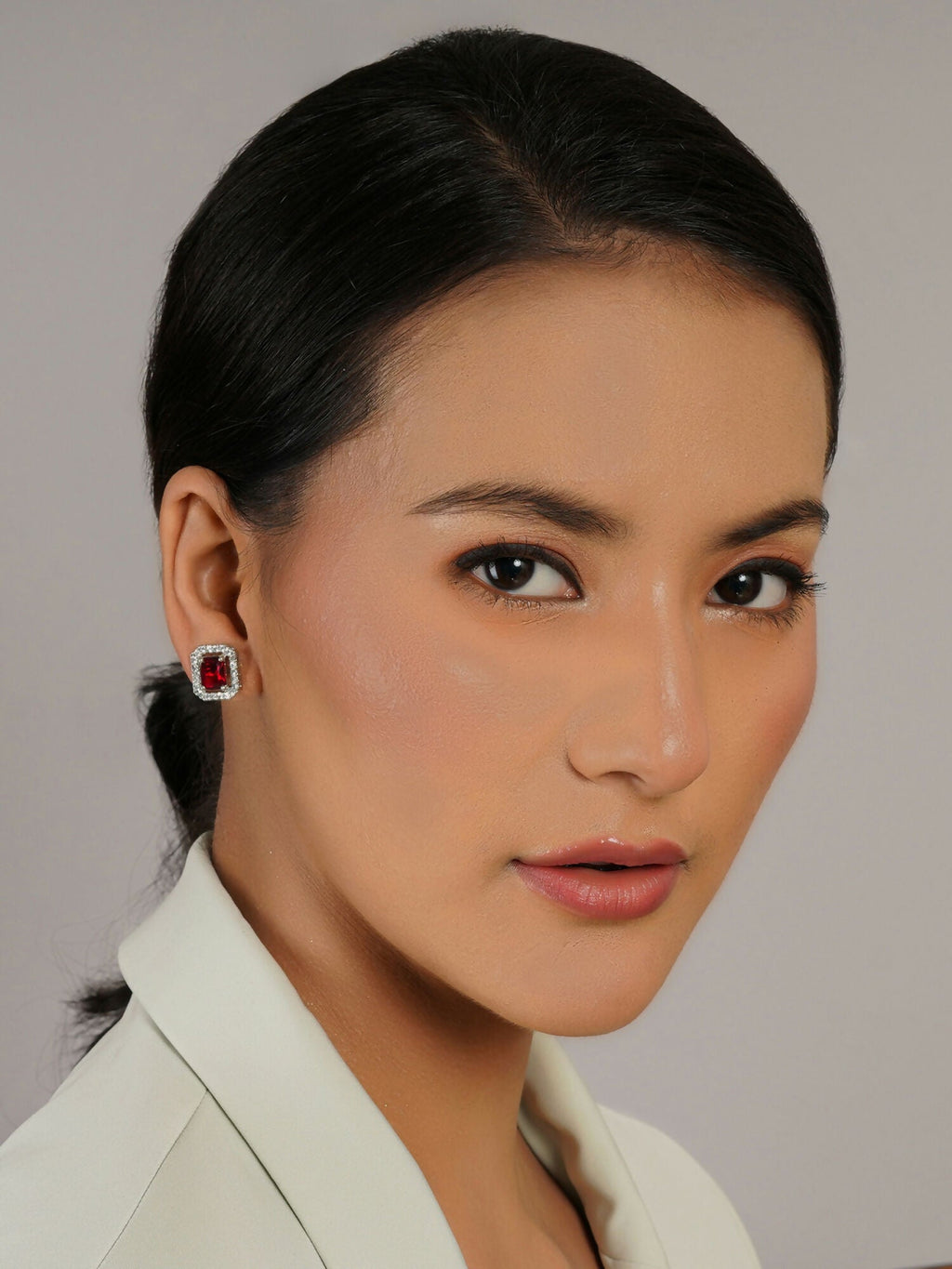 stone stud (Red) - Ruby Raang | Grocsy