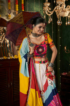 AI Fashion White Maslin Cotton Designer Navratri Lehenga Choli Collection | Grocsy