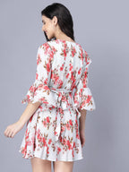Myshka Georgette Printed 3/4 Sleeve V Neck Women Tunic | Grocsy