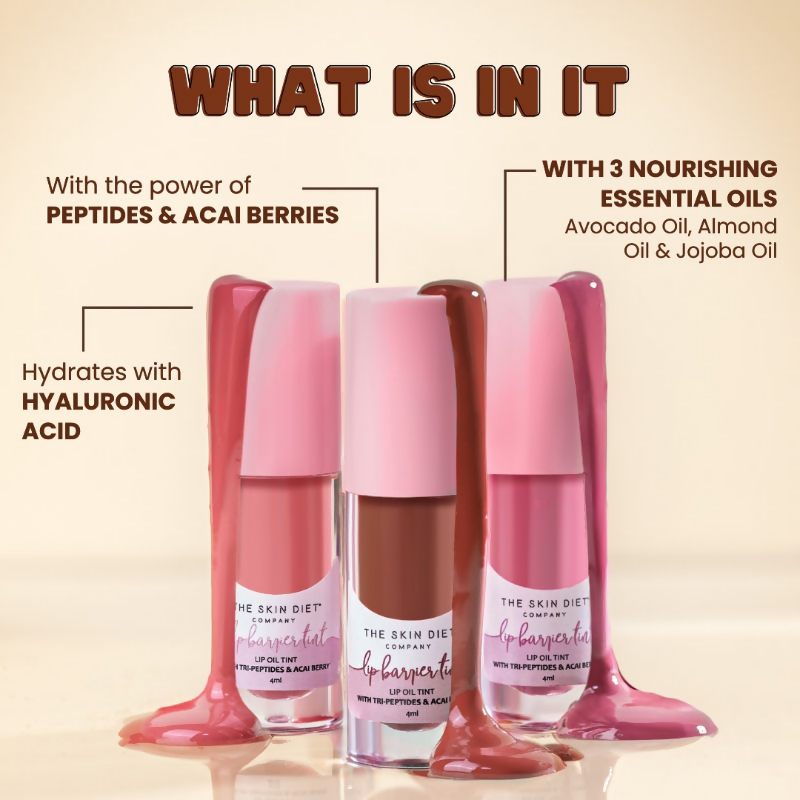 The Skin Diet Company Lip Barrier Tint High Shine Gloss Oil - Fall Brown | Grocsy