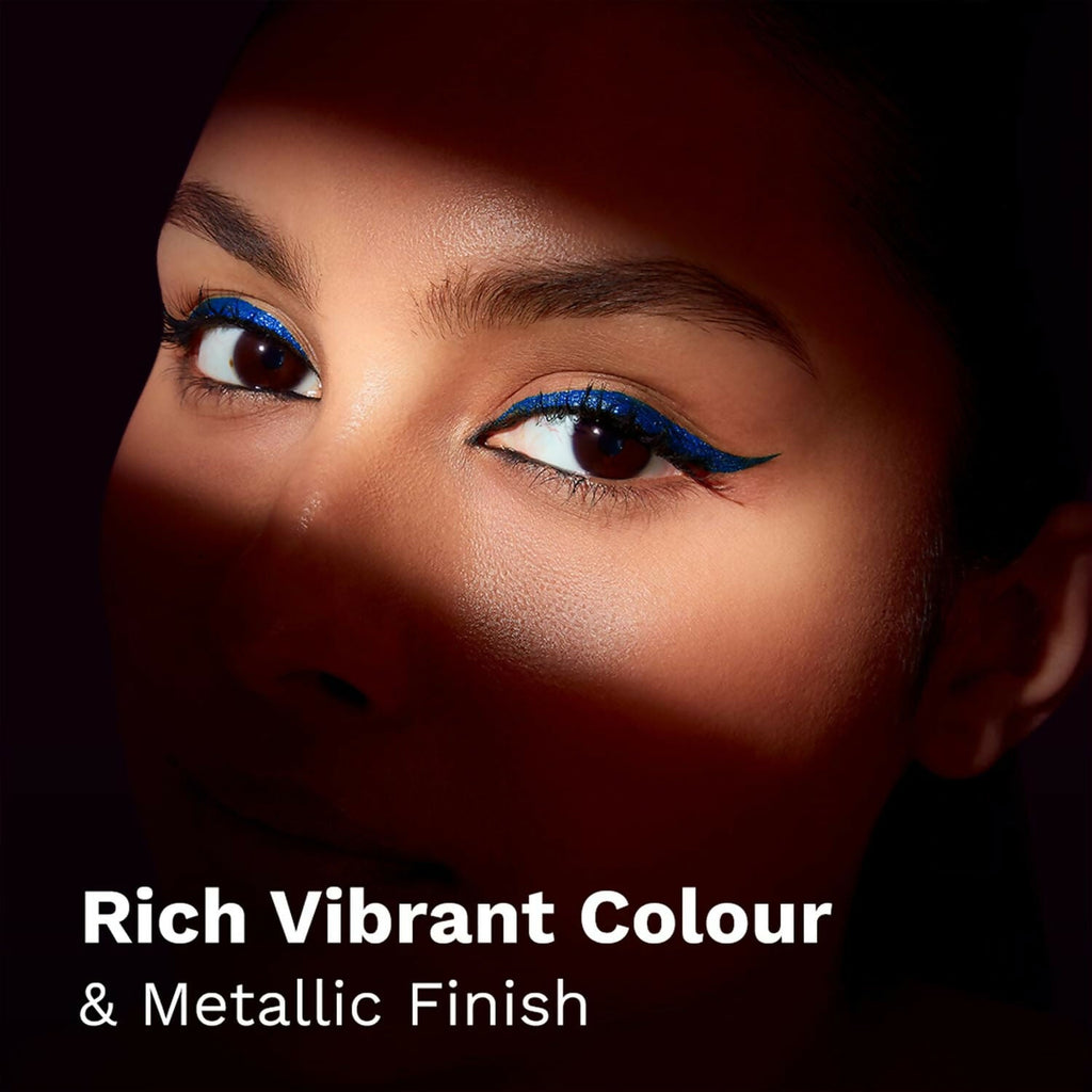 Pilgrim Metallic Eyeliner Blue Rebel, Long Lasting & Smudge Proof Enriched With Argan Oil | Grocsy