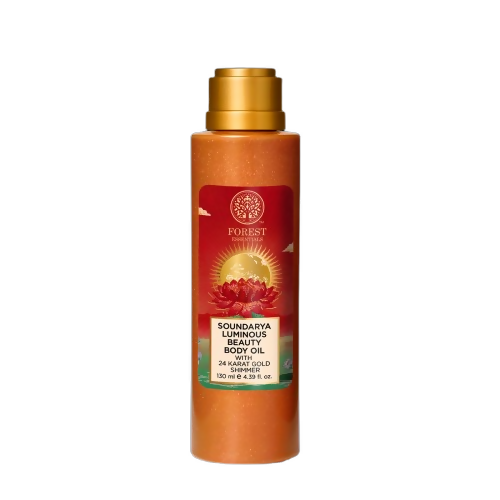 Forest Essentials Soundarya Luminous Beauty Body Oil with 24 Karat Gold Shimmer | Grocsy
