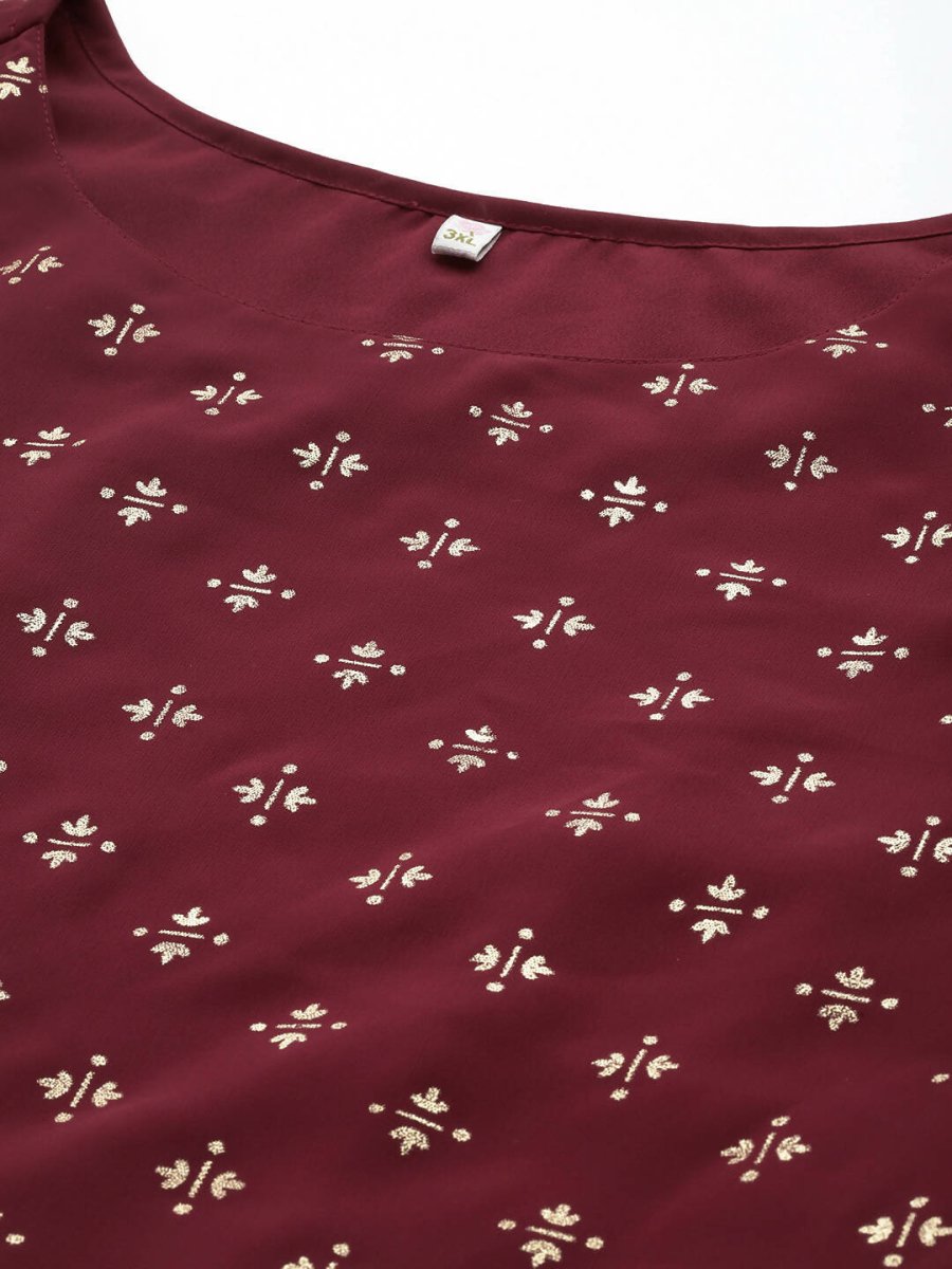 Ahalyaa Women's Traditional Wear Co-ords - Maroon | Grocsy