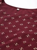 Ahalyaa Women's Traditional Wear Co-ords - Maroon | Grocsy