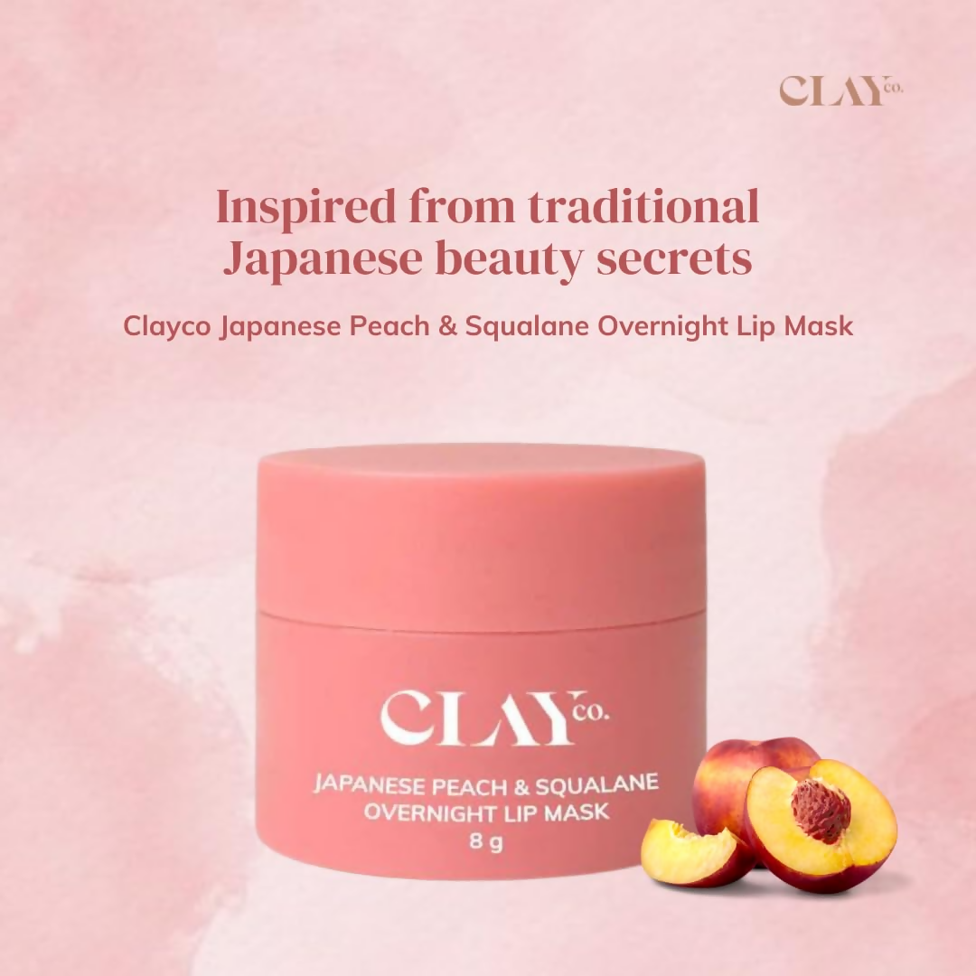 Clayco Japanese Peach & Squalane (Plant) Overnight Lip Mask | Grocsy