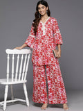Ahalyaa Women's Traditional Wear Co-ods - Red | Grocsy