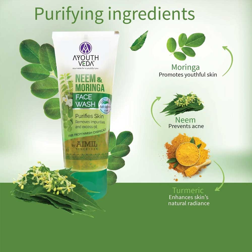 Ayouthveda Neem and Moringa Face Wash | Grocsy