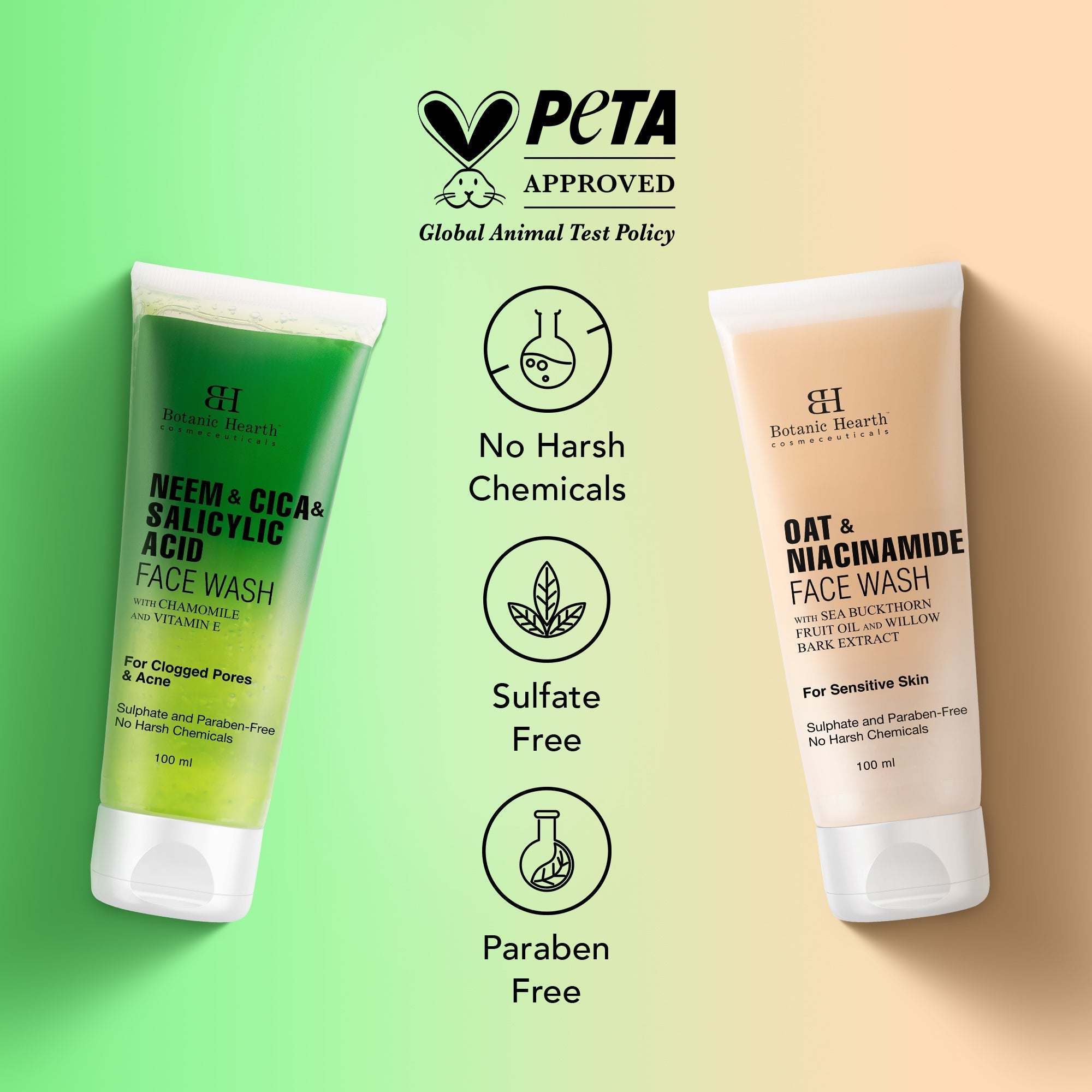 Botanic Hearth Neem, Cica & Salicylic Acid Face Wash with Oat & Niacinamide Face Wash | Grocsy