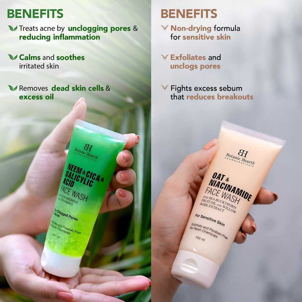 Botanic Hearth Neem, Cica & Salicylic Acid Face Wash with Oat & Niacinamide Face Wash | Grocsy