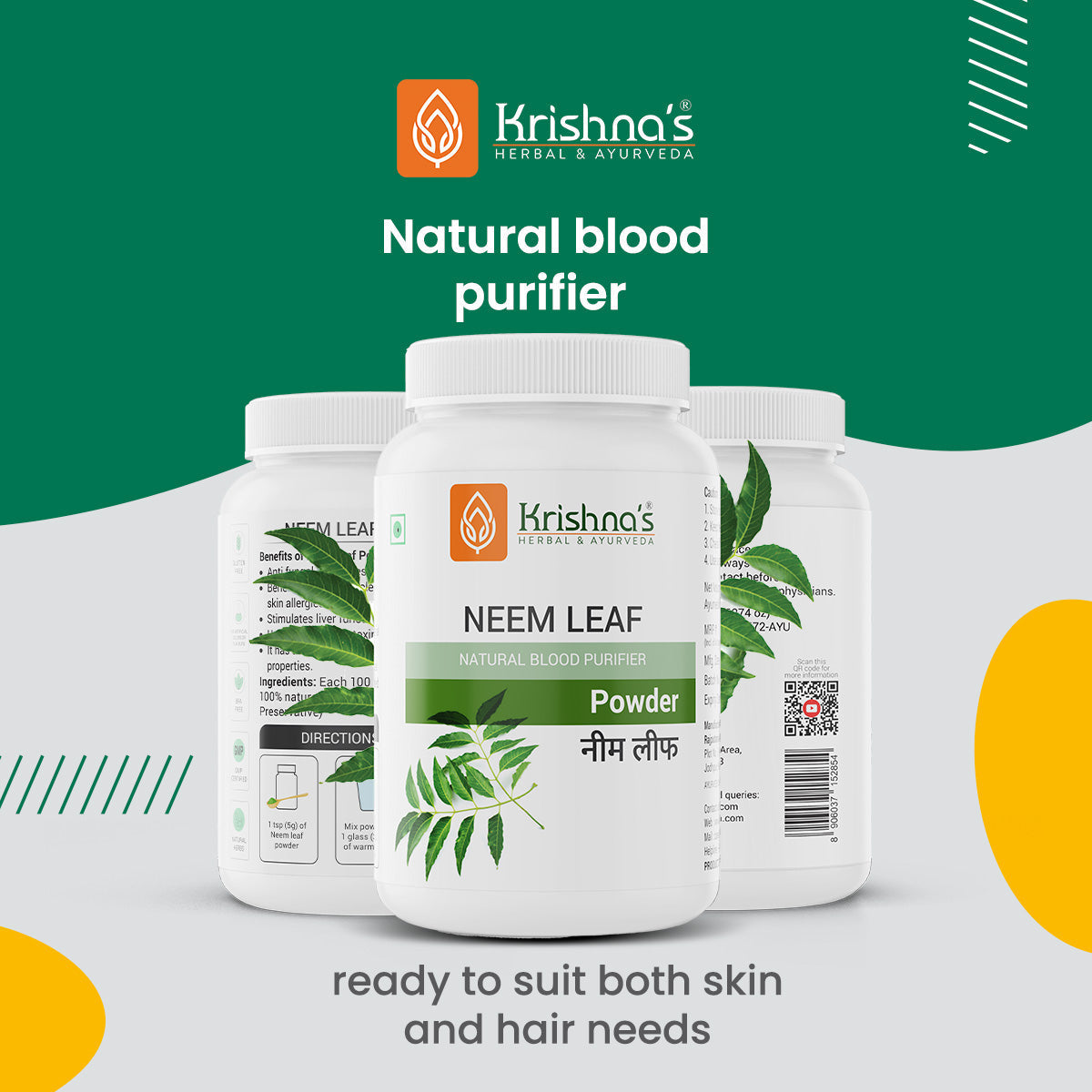Krishna'S Herbal & Ayurveda Neem Leaf Powder | Grocsy