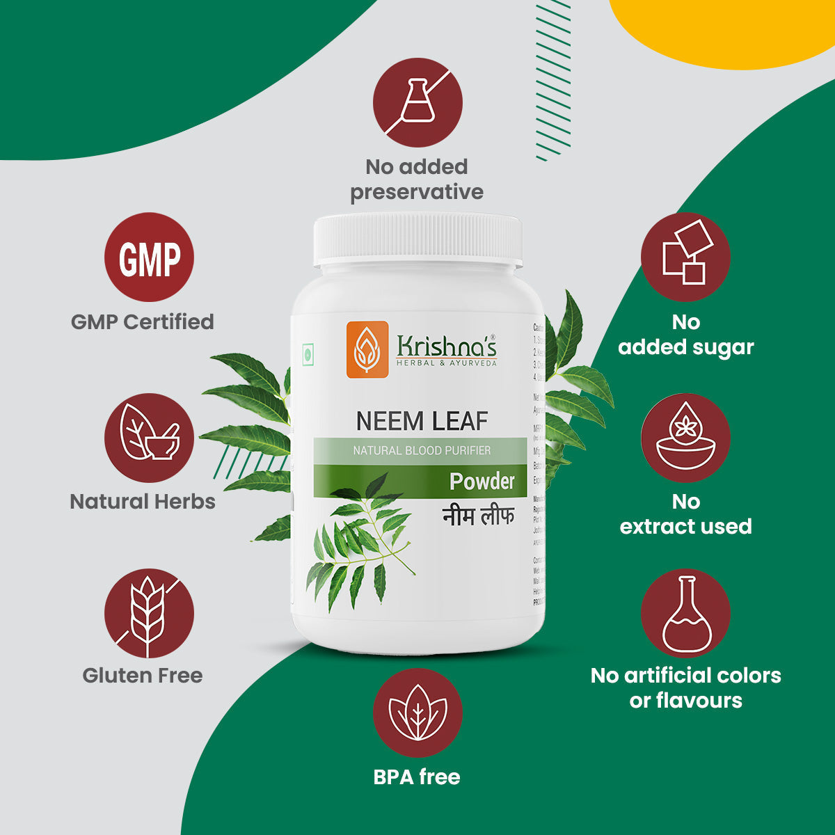 Krishna'S Herbal & Ayurveda Neem Leaf Powder | Grocsy