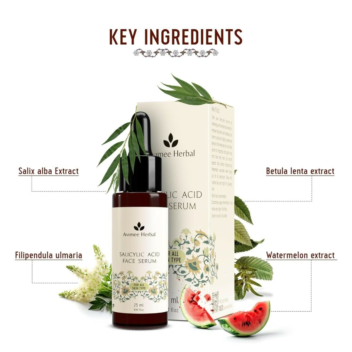 Avimee Herbal Salicylic Acid Face Serum For Acne, Blackheads & Open Pores | Grocsy