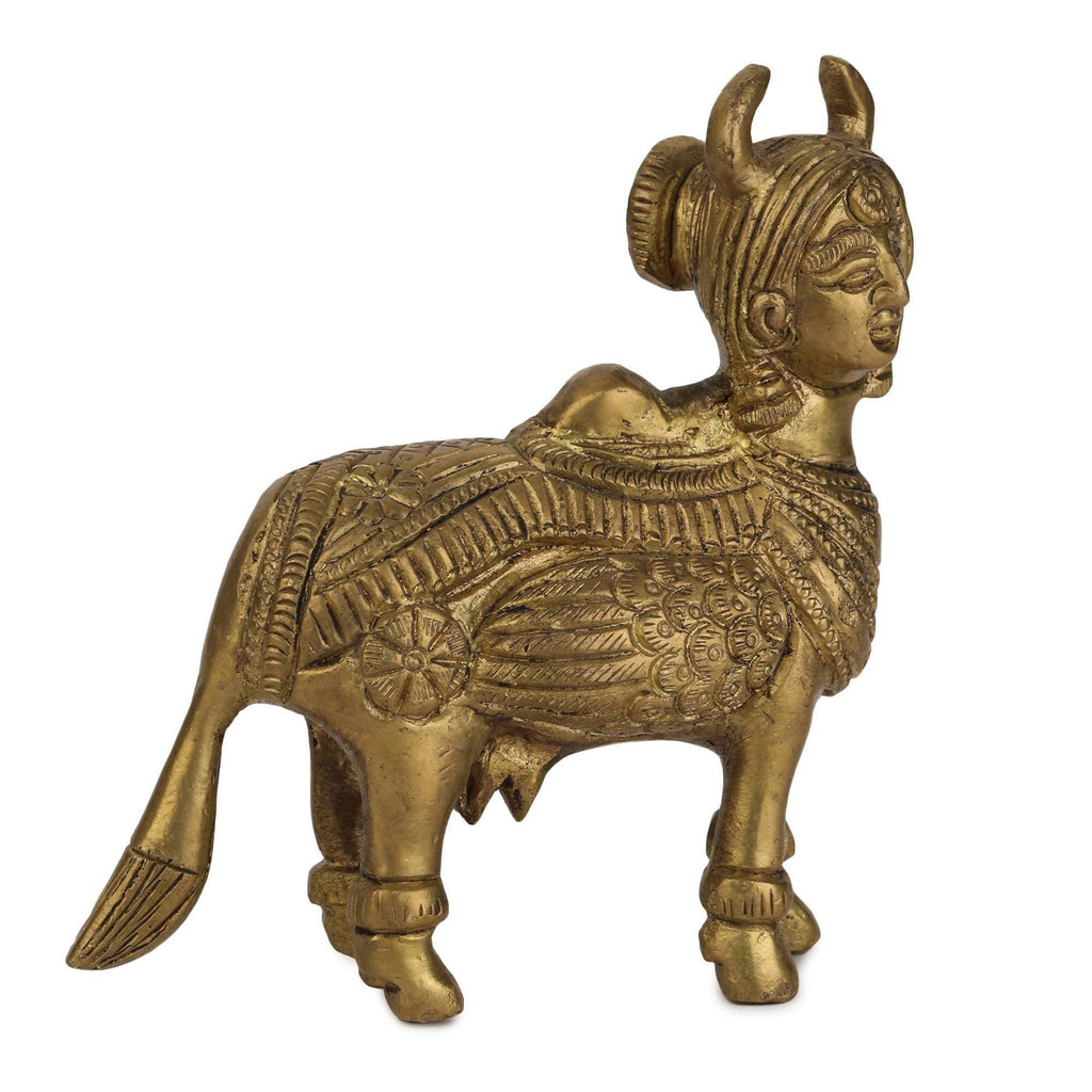 Devlok Kamdhenu Cow with Krishna Idol | Grocsy