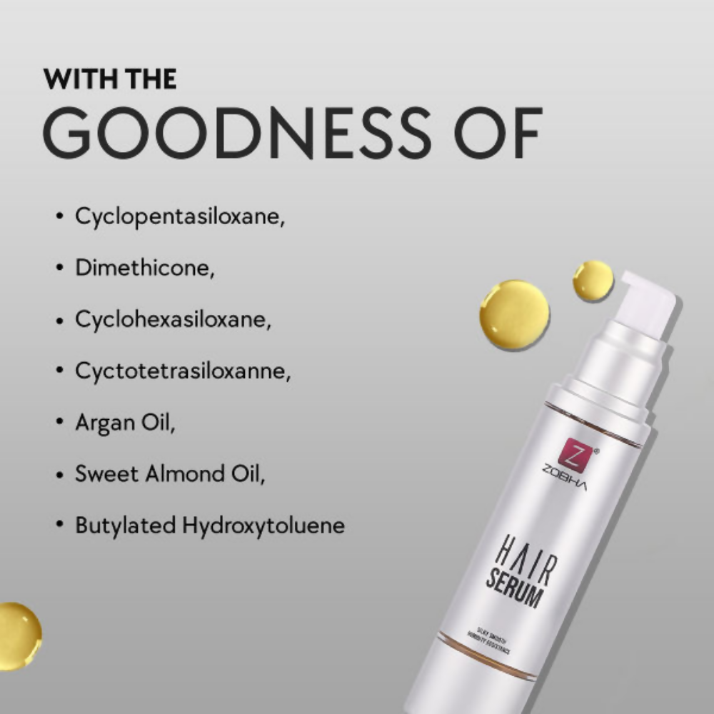 Zobha Argan Oil Hair Serum For Silky Smooth Hair | Grocsy