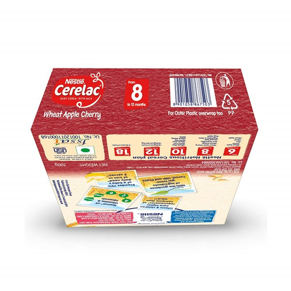 Nestle Cerelac Baby Cereal With Milk - Wheat Apple Cherry | Grocsy