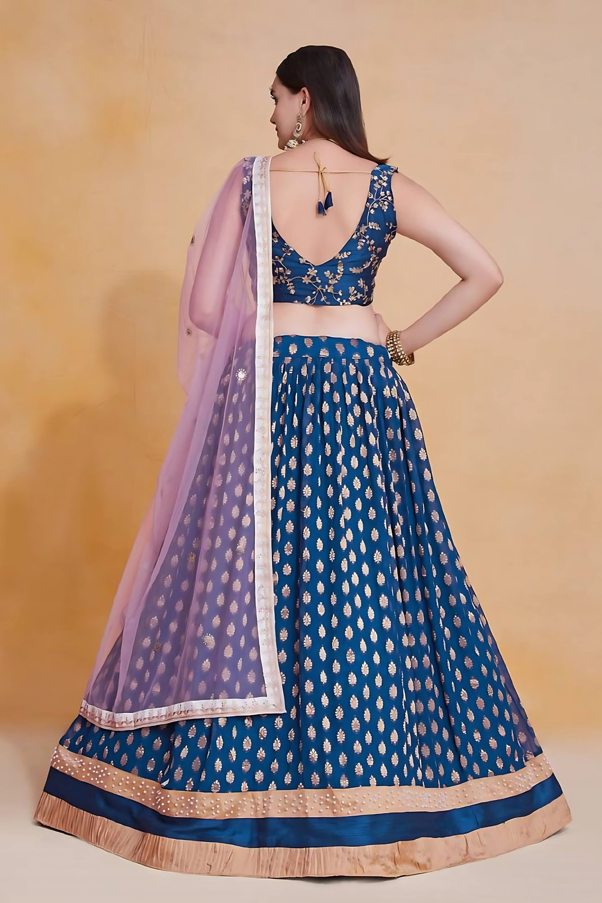 Lehenga Mart Designer Wedding Lehenga Choli For Women - Blue | Grocsy