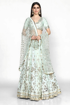 Lehenga Mart Designer Wedding Lehenga Choli For Women - Sky Blue | Grocsy