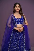Lehenga Mart Designer Wedding Lehenga Choli For Women - Blue | Grocsy