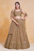 Lehenga Mart Designer Wedding Lehenga Choli For Women - Brown | Grocsy