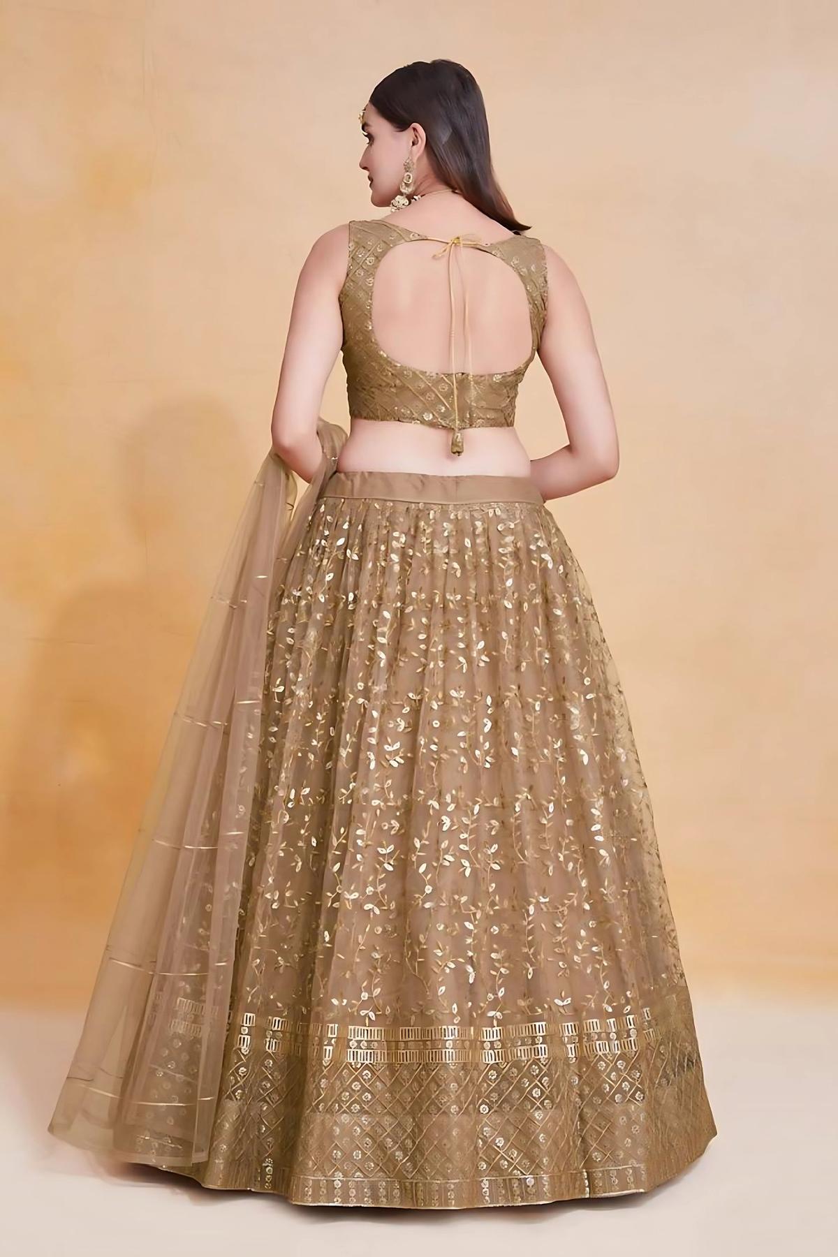 Lehenga Mart Designer Wedding Lehenga Choli For Women - Brown | Grocsy