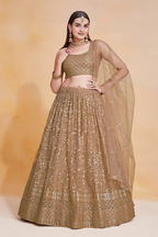 Lehenga Mart Designer Wedding Lehenga Choli For Women - Brown | Grocsy