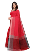 Vamika Red Cotton Silk Saree | Grocsy