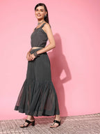 Ahalyaa Women's Traditional Wear Co-ods - Grey | Grocsy
