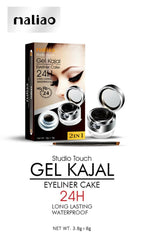Maliao Professional Studio Touch 24H Long-Lasting Waterproof 2In1 Gel Kajal & Eyeliner Cake | Grocsy