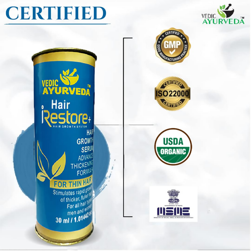 VedicAyurveda Hair Restore+ Serum Hair Growth Serum | Grocsy